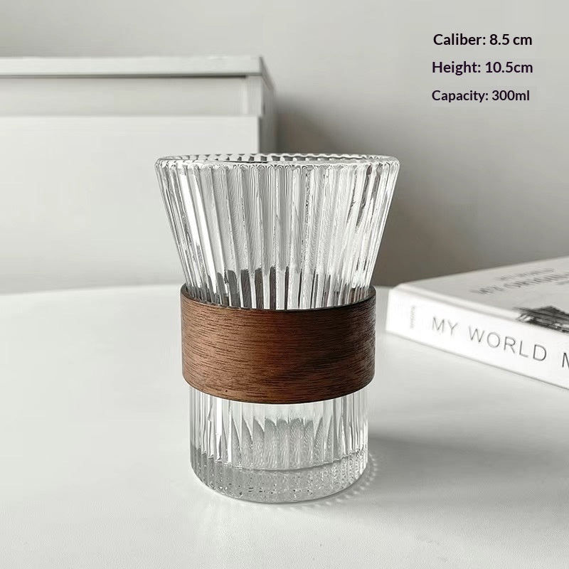 Vasos de Cristal con Funda de Piel Kuro - Palet de madera