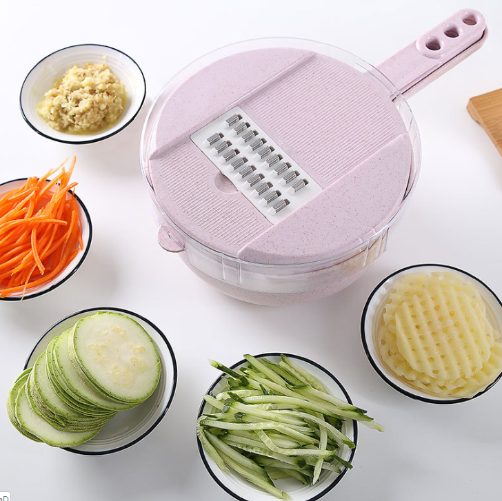 Mandolina de Cocina 8 en 1 Kuro - Rosa 1 pieza
