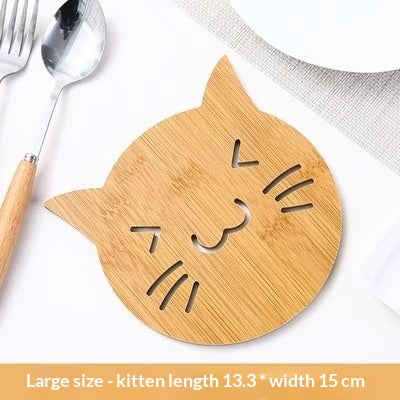 Posavasos de Madera Gato Kuro - Gato grande