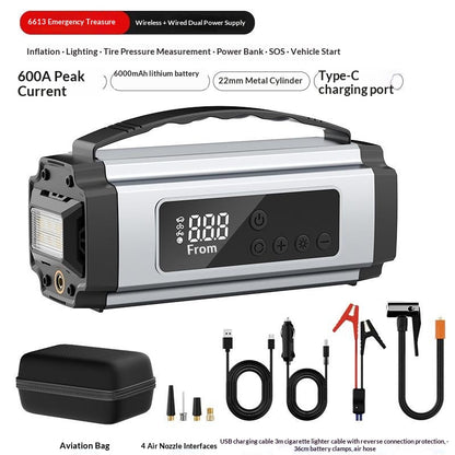 Arrancador de Coche 3-en-1 Kuro - Bolsa de almacenamiento de 6000 mAh.