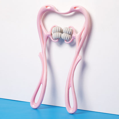 Masajeador de Cuello Manual de 6 Rodillos Kuro - Rosa4 Ruedas
