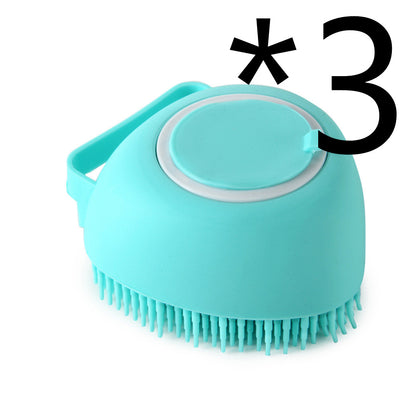Guante de Baño y Masaje para Mascotas Kuro - Verde 3 piezas en forma de corazón