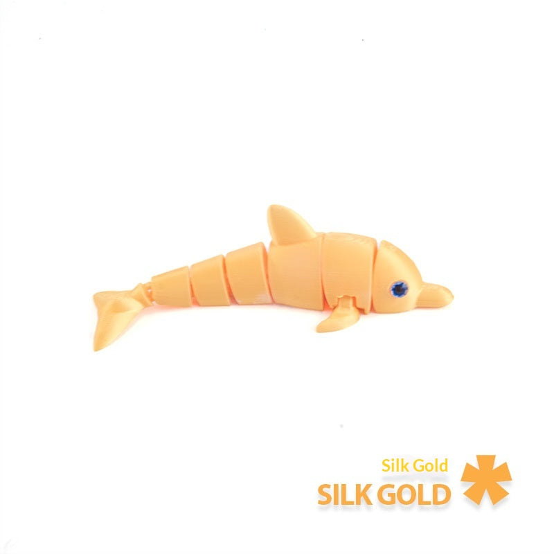 Delfín Articulado Antiestrés Kuro - Largo Delfín Seda Dorado