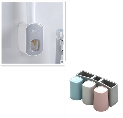 Dispensador de Pasta de Dientes Kuro - Gris Tres tazas