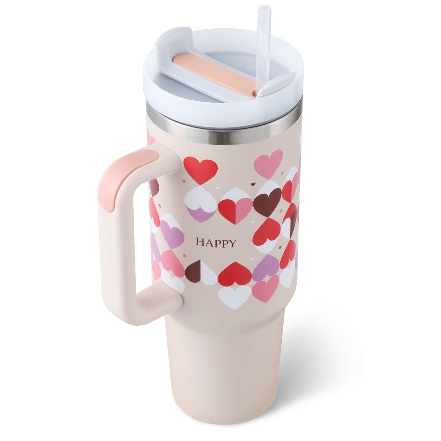 Vaso Térmico 40oz - Rosa corazones