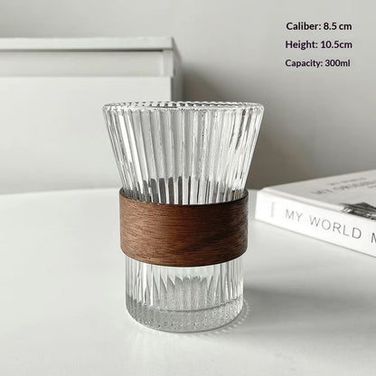 Vasos de Cristal con Funda de Piel Kuro - Palet de madera