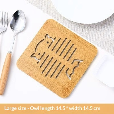 Posavasos de Madera Gato Kuro - Búho grande