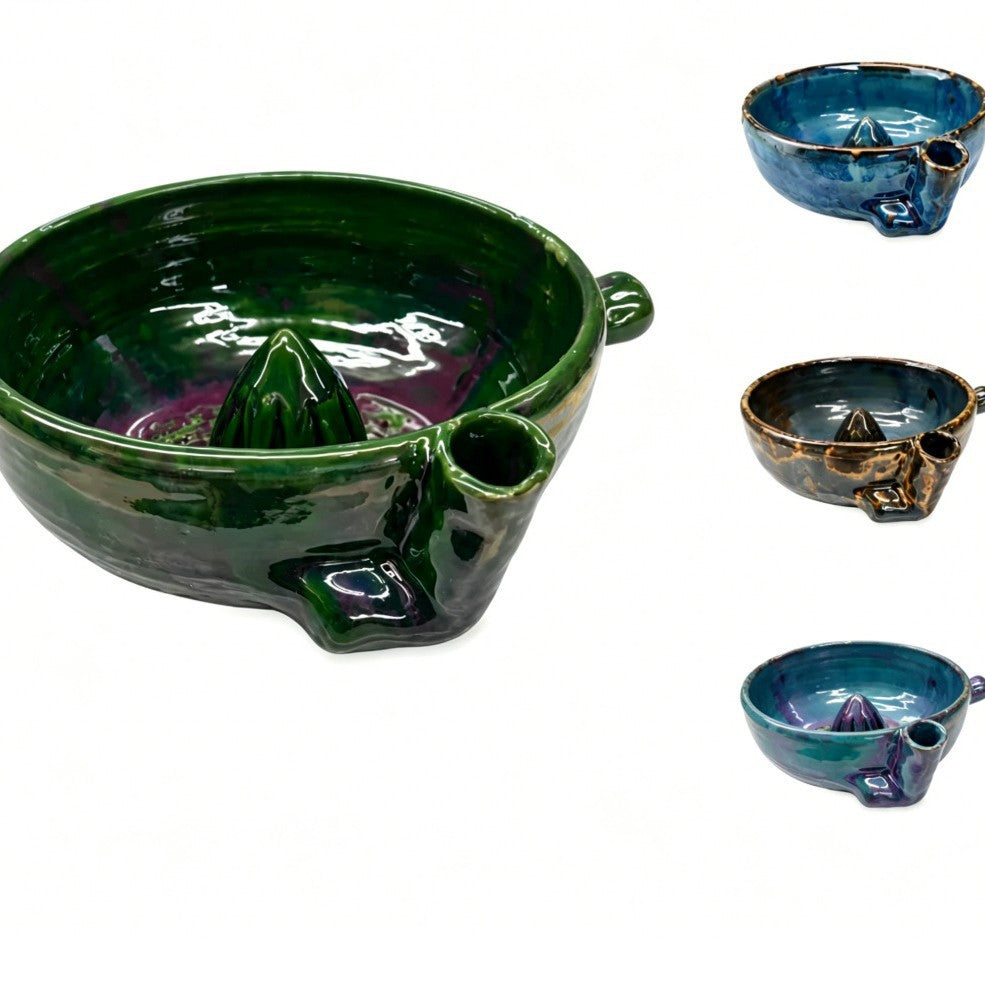Cuencos de Cerámica con Forma de Hoja Kuro - Lavabo de frutas verdes de cerámica