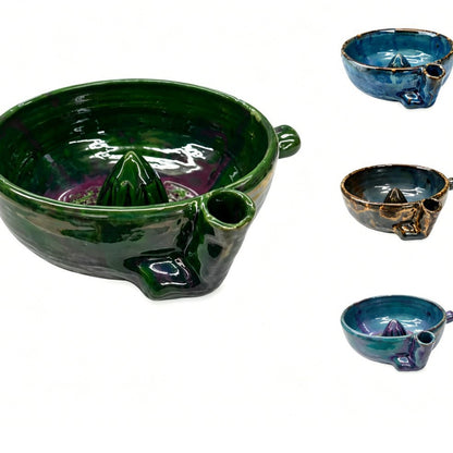 Cuencos de Cerámica con Forma de Hoja Kuro - Lavabo de frutas verdes de cerámica