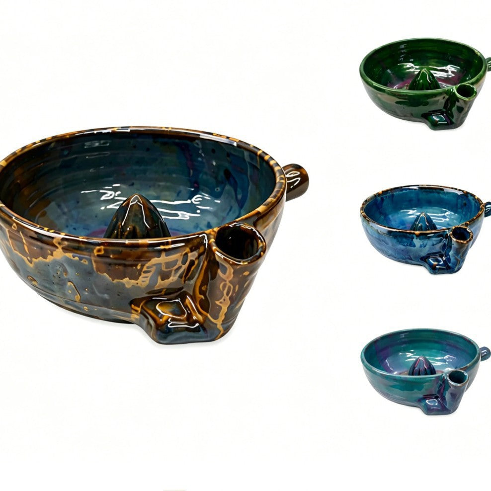 Cuencos de Cerámica con Forma de Hoja Kuro - Lavabo de frutas marrón de cerámica