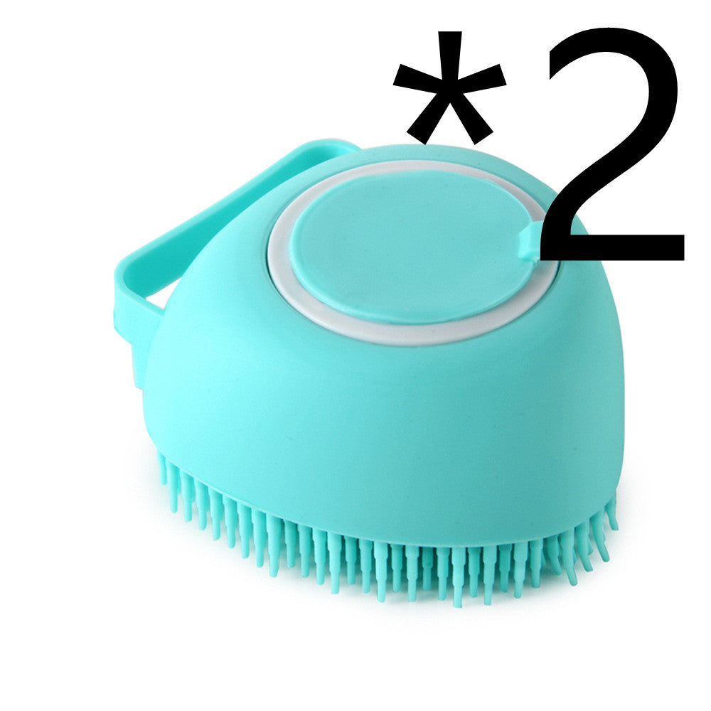Guante de Baño y Masaje para Mascotas Kuro - Verde 2 piezas en forma de corazón