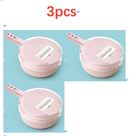 Mandolina de Cocina 8 en 1 Kuro - Rosa 3 piezas
