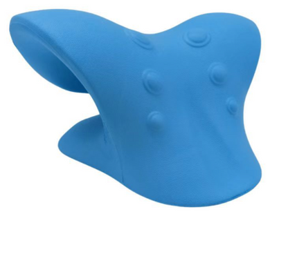Masajeador de Cuello Manual de 6 Rodillos Kuro - Almohada en forma de C azul