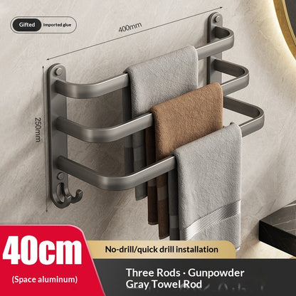 Estante de Aluminio Sin Taladro Kuro - Barra Triple 40cm