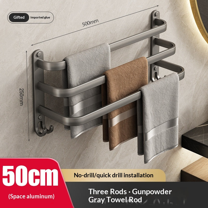 Estante de Aluminio Sin Taladro Kuro - Barra Triple 50cm