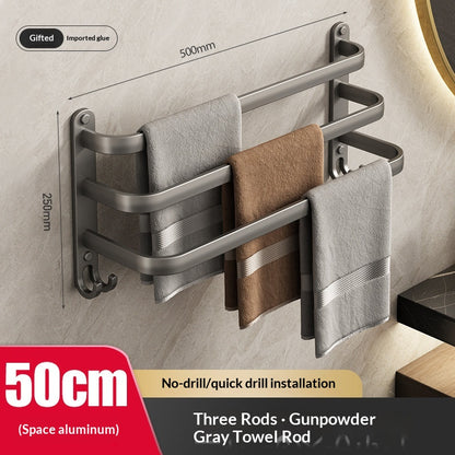 Estante de Aluminio Sin Taladro Kuro - Barra Triple 50cm