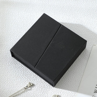 Caja Organizadora de Joyas Magnética Kuro - Tarjeta Negra 9.5x9.5x3.5cm Con Esponja