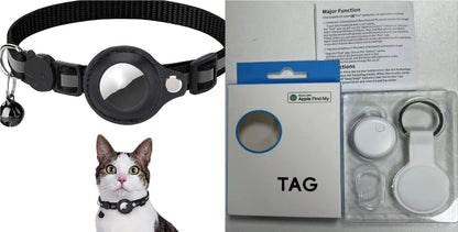Collar Reflectante para AirTag Kuro - Conjunto negro1