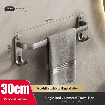 Estante de Aluminio Sin Taladro Kuro - Barra Individual 30cm