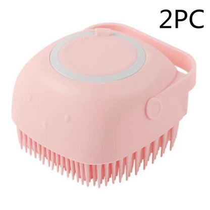 Guante de Baño y Masaje para Mascotas Kuro - Cuadrado rosa de 2 piezas