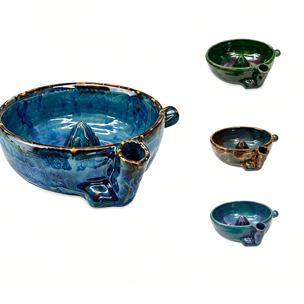 Cuencos de Cerámica con Forma de Hoja Kuro - Lavabo de frutas azul con impresión 3D