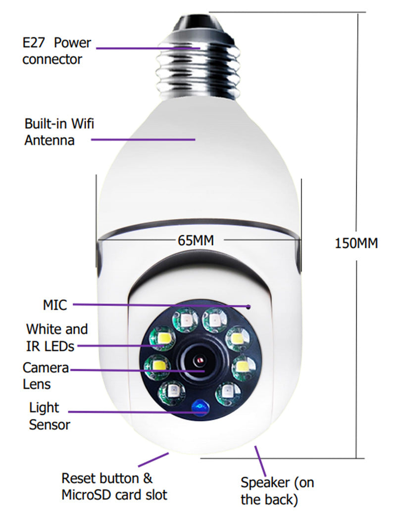 Cámara WiFi Bombilla 360 Kuro - imagen 8