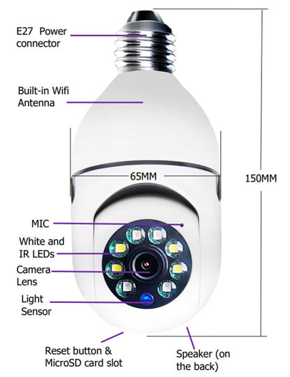 Cámara WiFi Bombilla 360 Kuro - imagen 8