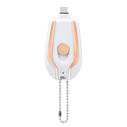 Mini Power Bank Llavero Kuro - Rosa Blanco Para IPhone