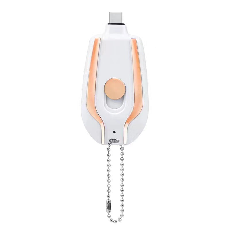 Mini Power Bank Llavero Kuro - Rosa Blanco Tipo c