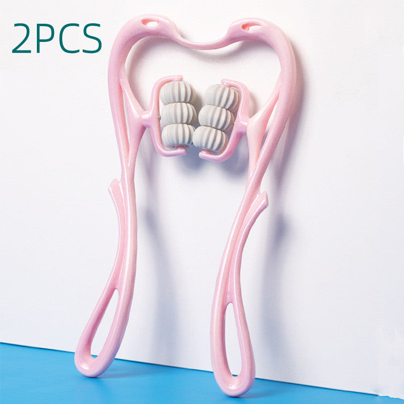 Masajeador de Cuello Manual de 6 Rodillos Kuro - Rosa 2 uds.