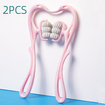 Masajeador de Cuello Manual de 6 Rodillos Kuro - Rosa 2 uds.