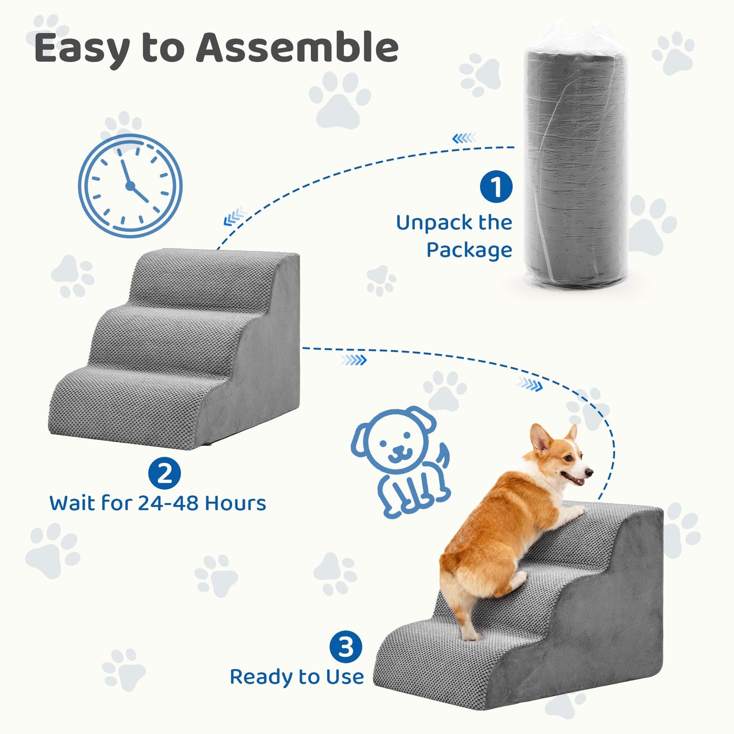 Escaleras de espuma para perros y gatos (3 escalones) - imagen 4