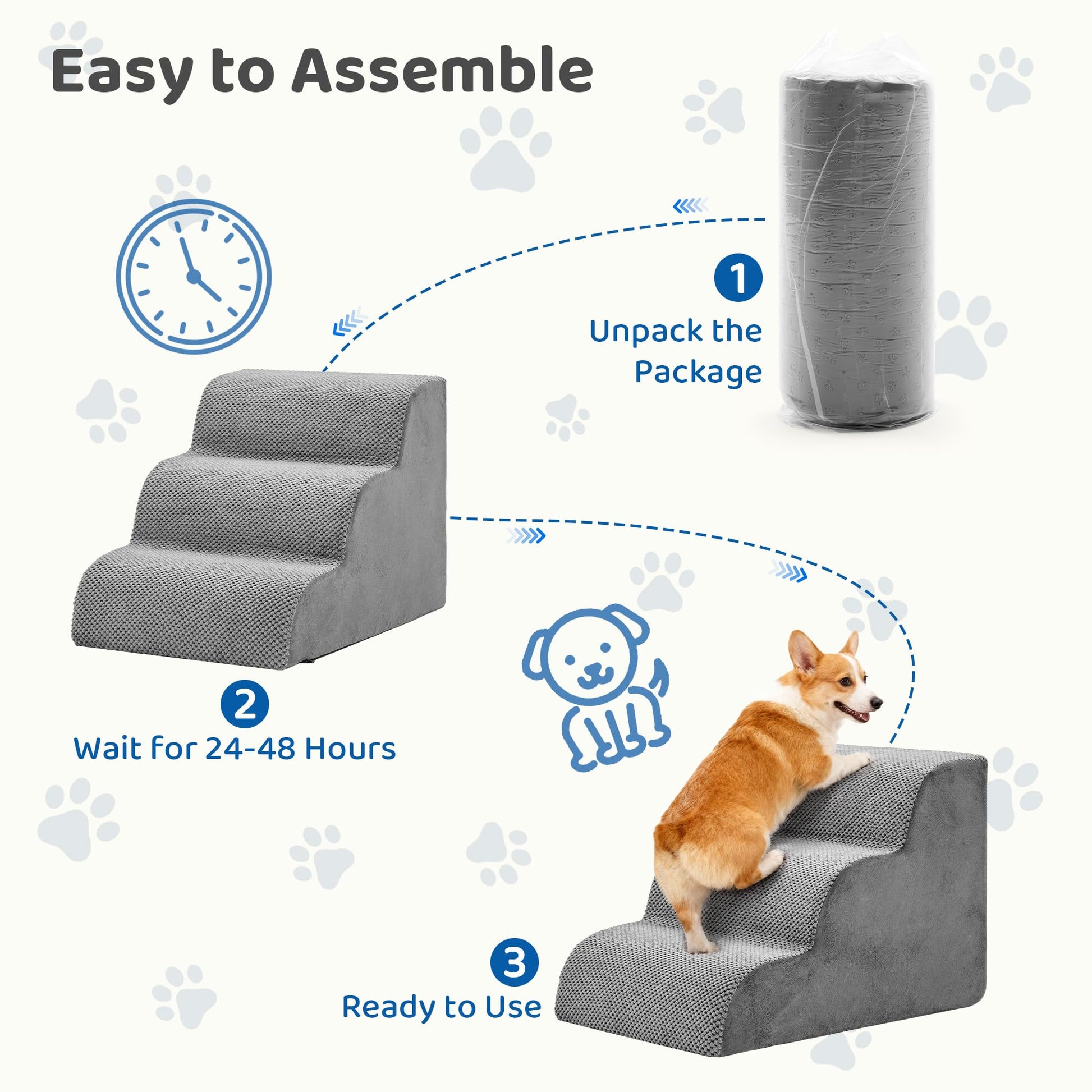 Escaleras de espuma para perros y gatos (3 escalones) - imagen 4