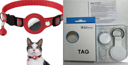 Collar Reflectante para AirTag Kuro - Conjunto rojo1