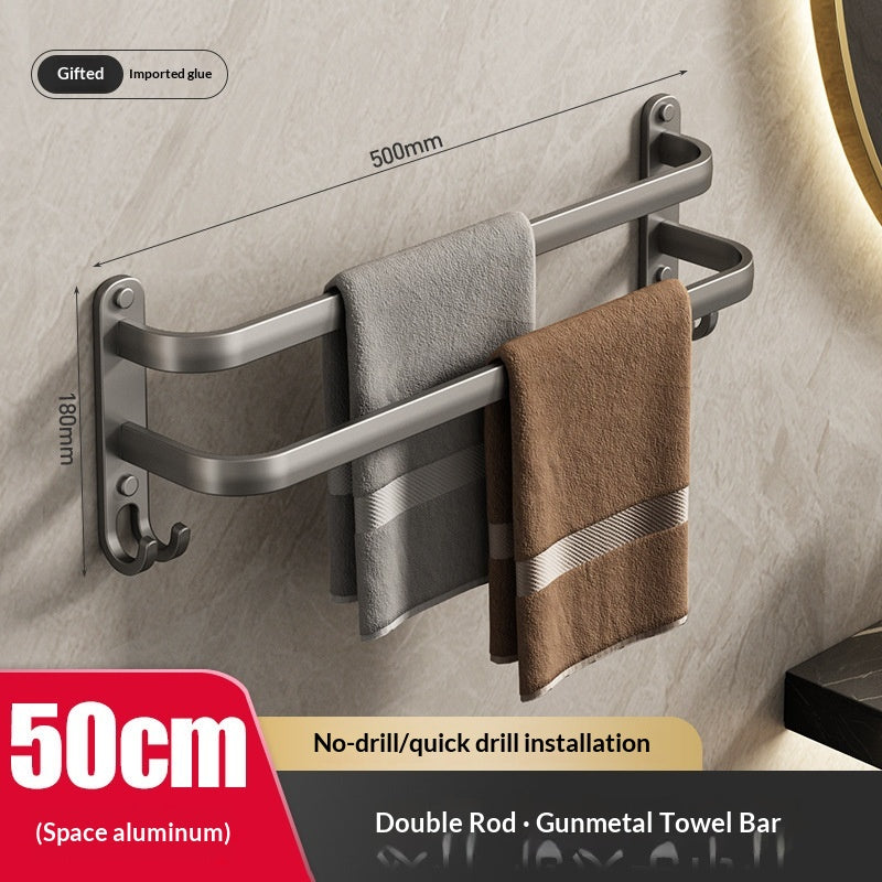 Estante de Aluminio Sin Taladro Kuro - Barra Doble 50cm