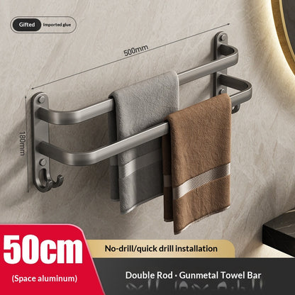 Estante de Aluminio Sin Taladro Kuro - Barra Doble 50cm