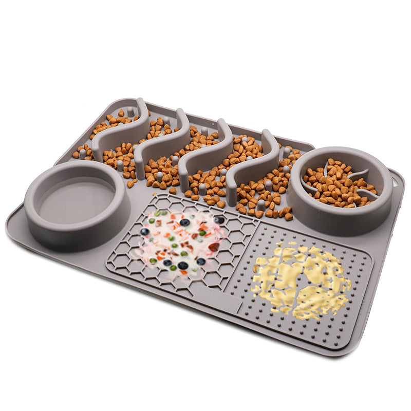 Alfombrilla Lamedora para Mascotas Kuro - Almohadilla para lamer gris grande
