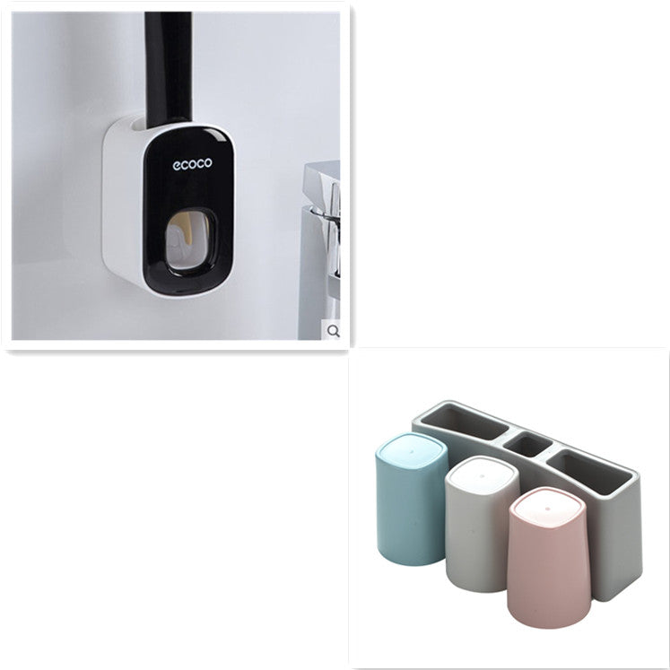Dispensador de Pasta de Dientes Kuro - Negro Tres tazas