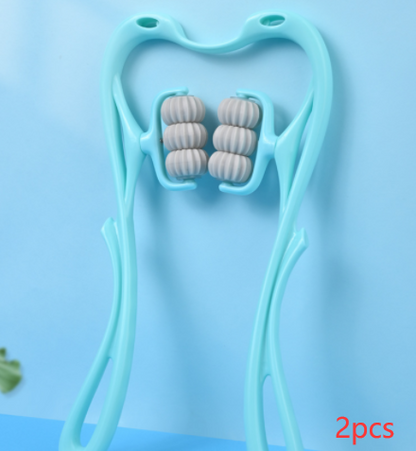 Masajeador de Cuello Manual de 6 Rodillos Kuro - Azul 2 uds.